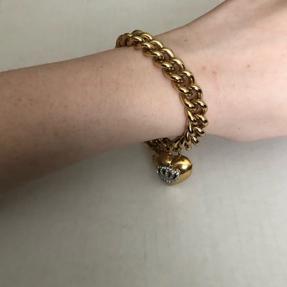 Y2K Juicy Couture Gold Heart Locket Bracelet - Picture 16 of 17
